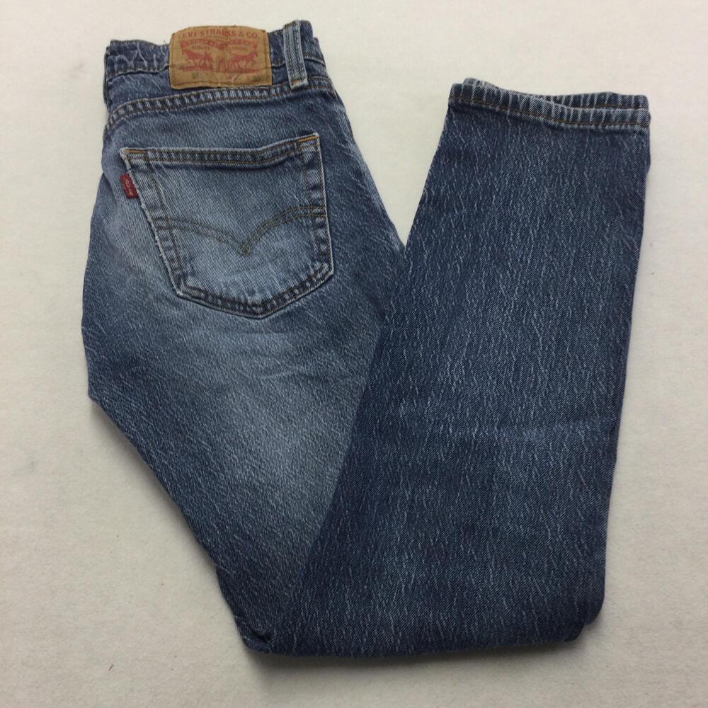 Levis 511 Jeans Mens 29x30 Blue Denim Slim Straight Leg Medium Wash Distressed